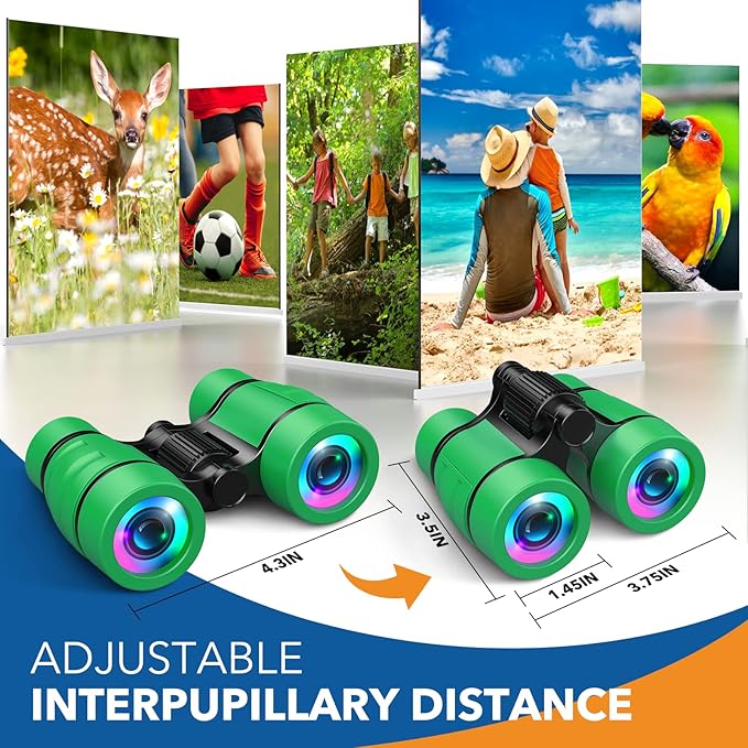 LET'S GO! Boy Toys Age 3-7 Kids Binoculars for Bird Watching|Hiking|Camping Toy for 3 4 5 6 7 Year Old Boy Girl Birthday Gifts Outdoor Travel Toys for Kid Boys Ages 3-6 Stocking Stuffers