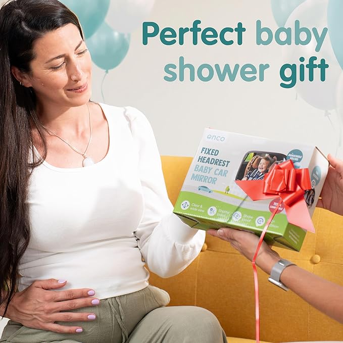 Onco Fixed Headrest Baby Car Mirror - Tesla-Compatible Car Mirror for Baby, 100% Shatterproof & Shake-Proof, Non-Slip with 360° Rotation, Newborn Must Haves