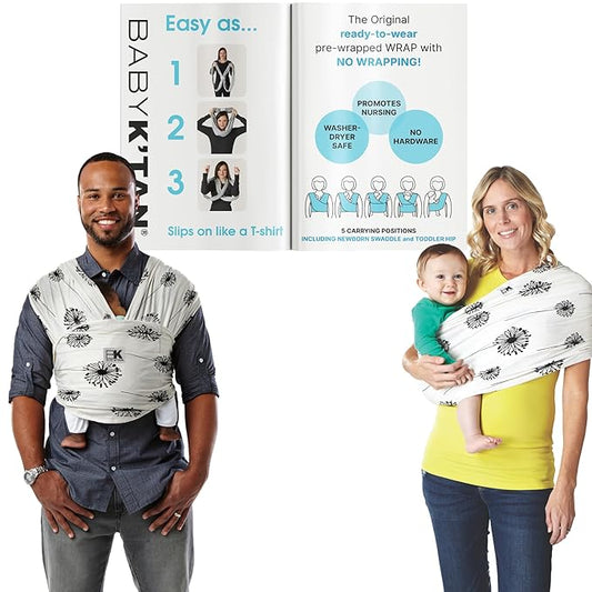 Original Baby K'tan Baby Carrier: #1 Easy Pre-Wrapped, Soft, Slip-On, No Rings, No Buckles | 5 in 1 Baby Sling Gift | The Best Hands Free Infant Wrap For Newborn to Toddler up to 35lb (See Size Chart)