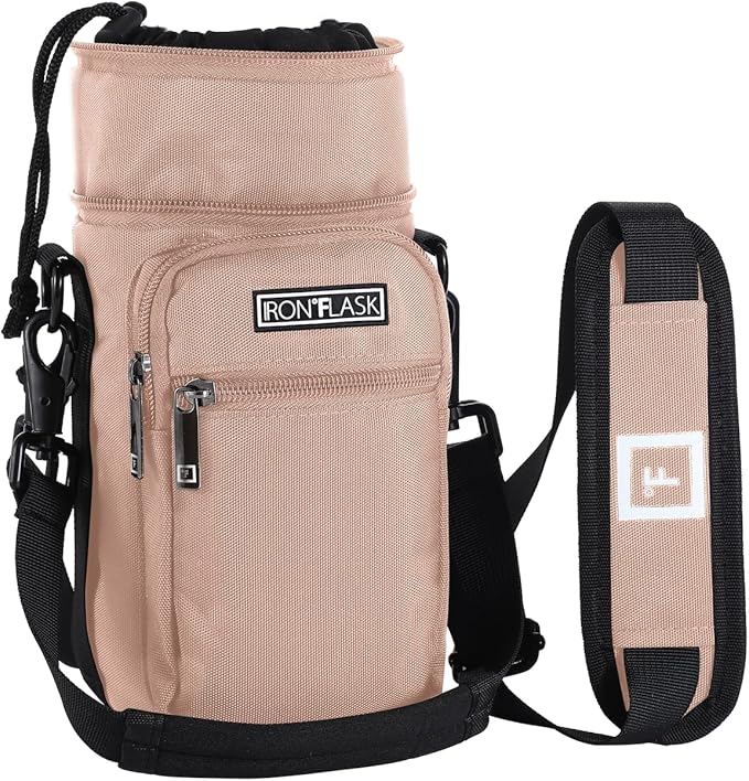 IRON °FLASK Carrier, Holder, Sleeve - Fits Insulated Stainless Steel Sports Water Bottle, Adjustable Shoulder Strap, Holder Bag Case Pouch Cover