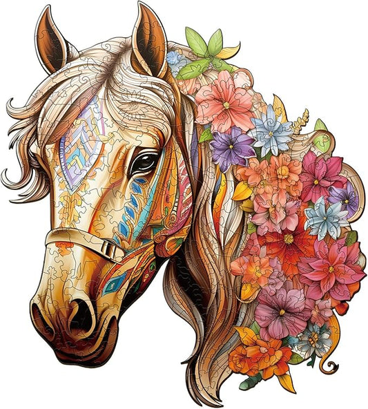 Wooden Puzzles for Adults, Horse Building Set Wooden, Irregular Wooden Puzzles Adult, Difficult Puzzle Gifts for Puzzle Lover, (XL-17.3 * 15.6in - 450pcs)