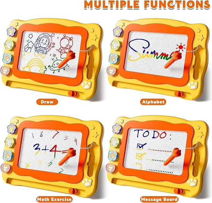 Large Magnetic Drawing Board Toddler Toys for 3 4 5 6 Year Old Kids Girls Boys, Doodle Board Montessori Preschool Educational Travel Toys Gifts for 3 4 5 6 Year Old Etch Sketch Erasable Writing Pad
