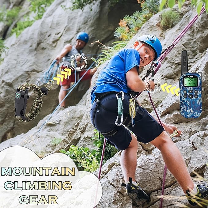 Toys for Boys Walkie Talkies for Kids 5 6 7 8 Year Old Boy Pretend Play Police Military Spy Hunt Camp Outdoor Toys for Kids Birthday Present Boys Gifts (Green Blue)