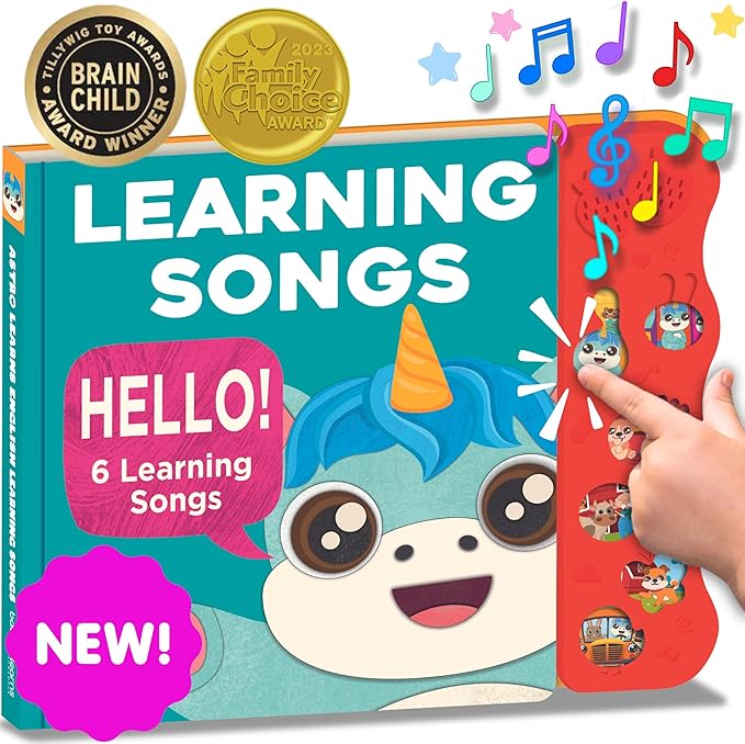 Learning Songs: Musical Toys & Interactive Sound Book for Toddlers 1-3, Baby’s First Year Music Book Gift, Singing Book for 1 Year Old Toddler & Kids, Nursery Rhymes Musical Books for Baby & Children