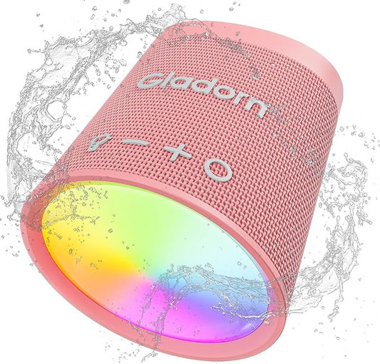 Portable Bluetooth Speaker Wireless with 9 Color Lights, 20H Playtime, Stereo Pairing, Deep Bass, IPX6 Waterproof, Bluetooth 5.3, Small Speaker for Home, Party, Outdoor, Camping, Beach, Gift