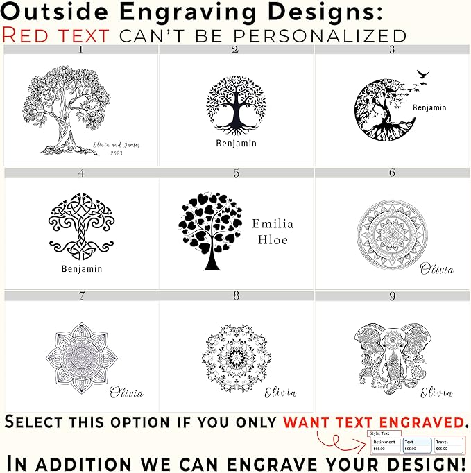 Life Tree Storage Box Personalized - Keep sake Box for Memories Large, Acacia Wood Decorative Chest, Custom Engraved Memory Boxes Bereavement, Memorial Keepsake Boxes, 11 x 8 x 4.75 in