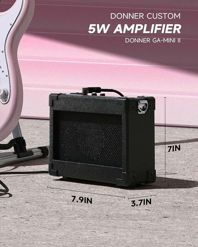 DONNER DST-80 Electric Guitar 39” Beginner Electric Guitar Kit with Amp, Classic SSS Pickup Complete with Gig Bag, Tuner, Capo, Strap, Picks, and Free Online Lessons