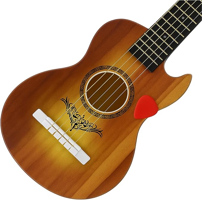 23" Acoustic Guitar, Kids 6 String Toy Guitar - Realistic Steel Strings - Beginner Practice First Musical Instrument for Children, Toddlers (Brown)