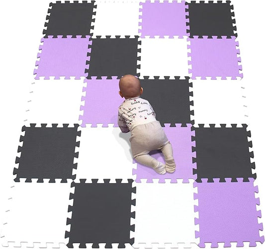 YIMINYUER® 20 Tiles (30cm×30cm×1cm Each Tile) Baby Soft Puzzle Play Mats, Kids Thick EVA Foam Floor, Toddlers & Children's Soft Interlocking Mat R01R04R11G301020