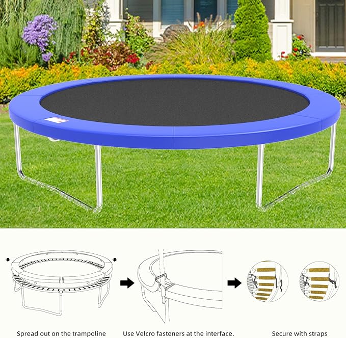 Trampoline Spring Cover, 10ft/12ft/14ft/15ft/16ft Trampoline Replacement Safety Pad, Waterproof Trampoline Accessories Pad for Round Frame