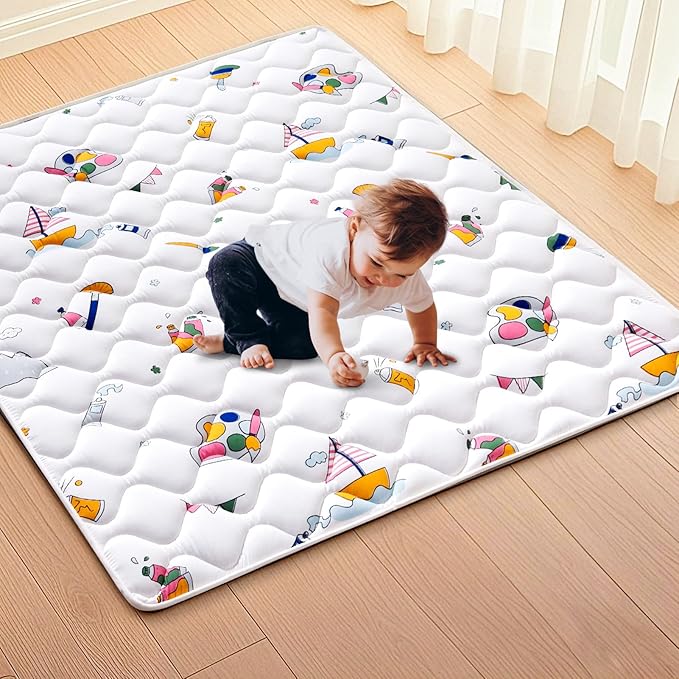 High-Density Foam Baby Play Mat, 36x36 Inches Thicken One-Piece Comfortable and Soft Playmat, Non Slip Machine Washable Floor Mat for Infants, Tapete para Bebes,Toddlers