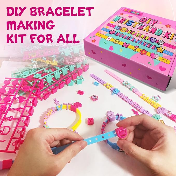 Art & Craft Kits for Kids, DIY Friendship Bracelet Making Kit for Girls, Jewelry Making with Charm & Stickers, Birthday Gifts for Ages 5-12, Toys for Ages 5, 6, 7, 8, 9, 10, 11, 12 Years Old