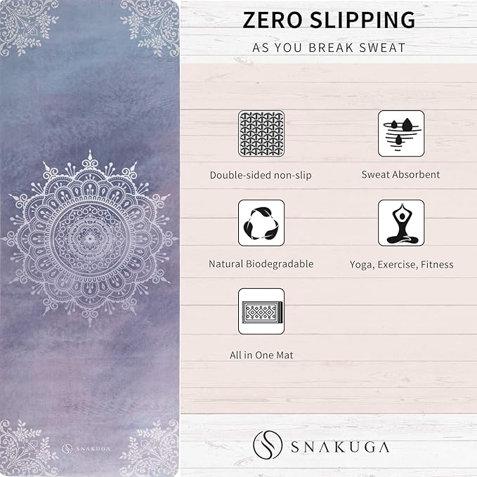 Travel Yoga Mat, Non Slip Exercise Suede Mat with Carry Bag, All-Purpose Fitness Mat with High Density Anti-Tear Surface for Women, Ideal for Pilates Workout (72'' x 24'' x 1.5mm Thick)