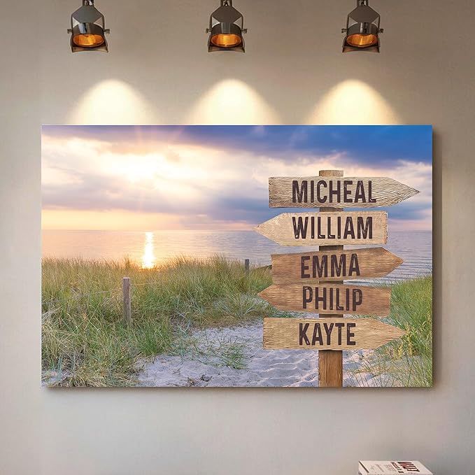 Personalized Gifts for Mom Family Names Street Custom Multi-Name Date of Birth Vintage Street Sign Happy Mothers Day Canvas Wall Art Best Christmas Gifts for Mommy from Daughter Son Children Kids #13