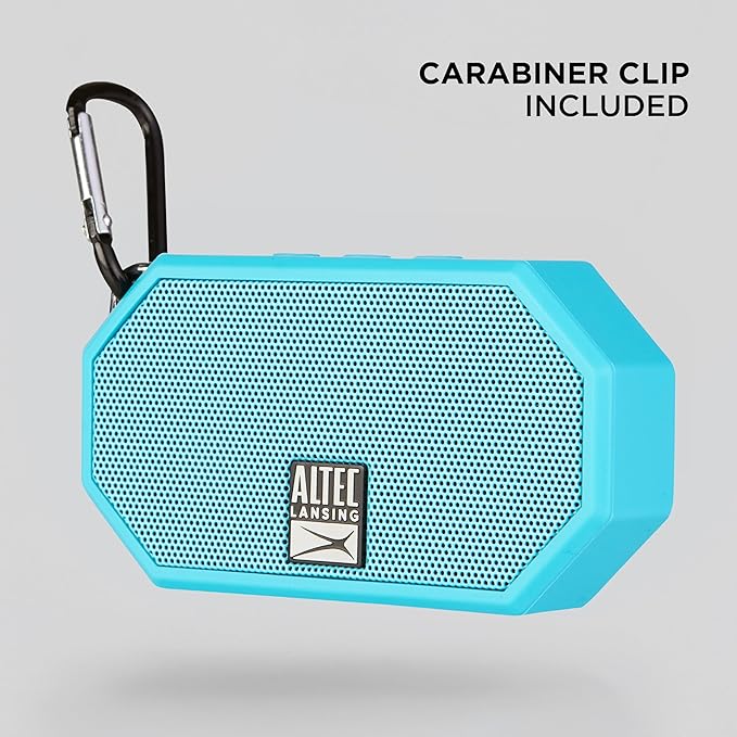Altec Lansing Mini H2O - Waterproof Bluetooth Speaker, IP67 Certified & Floats in Water, Compact & Portable Speaker for Hiking, Camping, Pool, and Beach,Aqua