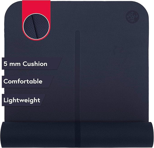 Manduka Begin Yoga Mat 68" - 5mm Cushioning | Comfortable, Lightweight & Reversible with Alignment Stripe | Budget-Friendly | 68 x 24 inches