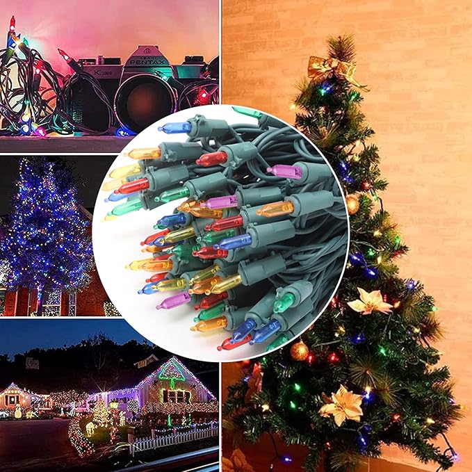 60 LED Multicolor Twinkling Christmas String Lights Plug in, 17 of 60 Lights Twinkle,Connect up to 45 Sets,UL Certified 22 Ft Mini Twinkle Christmas Tree Lights,Indoor Outdoor Use