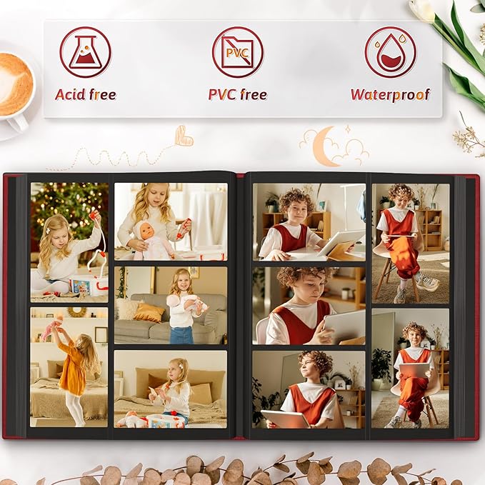 Popotop Photo Album 4x6 1000 Pockets for Wedding Gifts,Linen Hardcover Picture Albums for Family Anniversary Baby Vacation Pictures