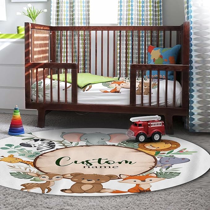 Personalized Nursery Crib Bedding Set: Custom Name 5 Piece Baby Crib Sets with Animal Theme - Toddler Double Layer Blanket Set, Comfortable Crib Bed Sheets for Baby Grils