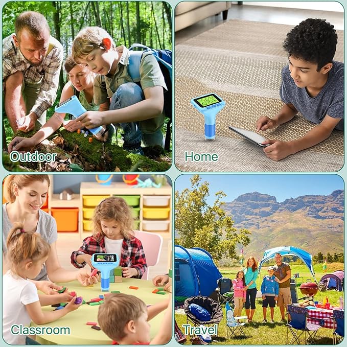 Digital Handheld Microscope for Kids: 3.0" Large HD Screen 1000X Portable Mini Microscopes with Camera Video Recording Slides Kit Science Educational Boys Girls Toy Gifts