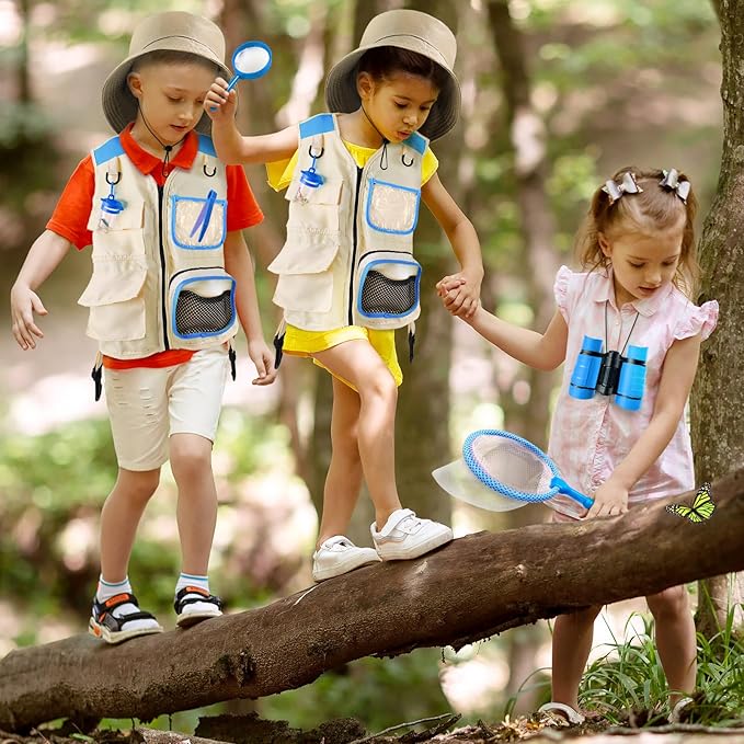 Kids Explorer Kit & Bug Catcher Kit, Kids Camping Gear for Kids, Outdoor Exploration Set with Vest & Hat, Ideal Outdoor Camping Adventure Toys for Ages 3 4 5 6 7 8 Boys Girls