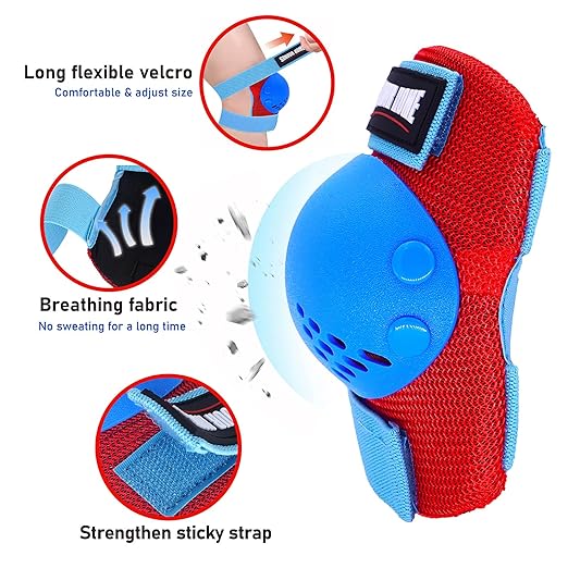 Youth/Kids Knee Pads Elbow Pads Wrist Guards Protective Gear Set for 3-15 Years Child Roller Skates, Skateboard, Cycling, Inline Skating, BMX Bike, Balance Bike Scooter Riding and Other Outdoor Sports