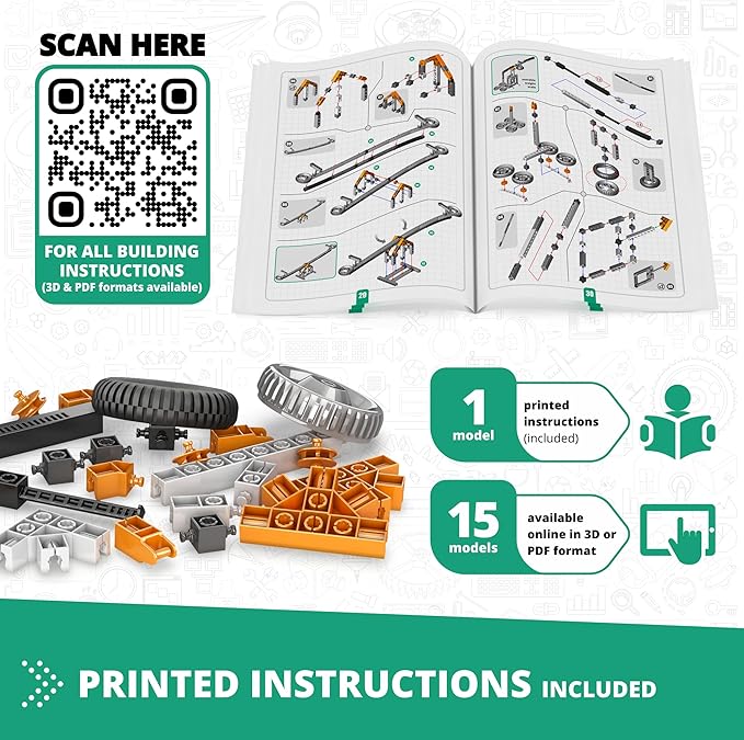 Engino STEM Toys, Mechanics: Levers, Linkages & Structures, Engineering Kits for Kids 9+, Gifts for Boys & Girls, Educational Building Toys, Fun Kids Activities (16 Model Options)