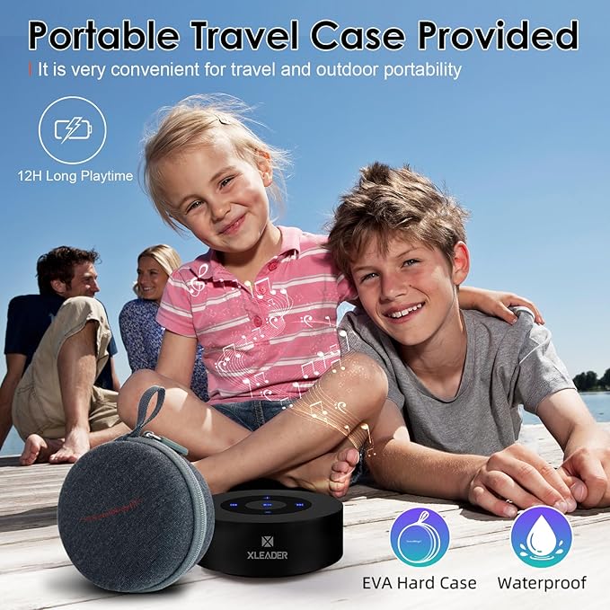 XLEADER Small Bluetooth Speaker (Travel Case Provided) Portable Wireless, HD Sound&Rich Bass, Touch Design, 12H Playtime, Support Aux Input, Micro SD, Mic, for Laptop PC Office Bathroom, Car, Gifts