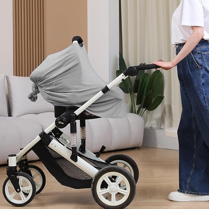 Nursing Cover for Breastfeeding, 360°Full Coverage Nursing Poncho, Rayon Soft & Breathable Breastfeeding Cover up (Smooth Rayon, Knit Grey)