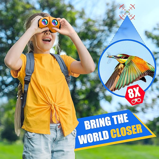 LET'S GO! Binocular for Kids, Compact High Resolution Shockproof Binoculars