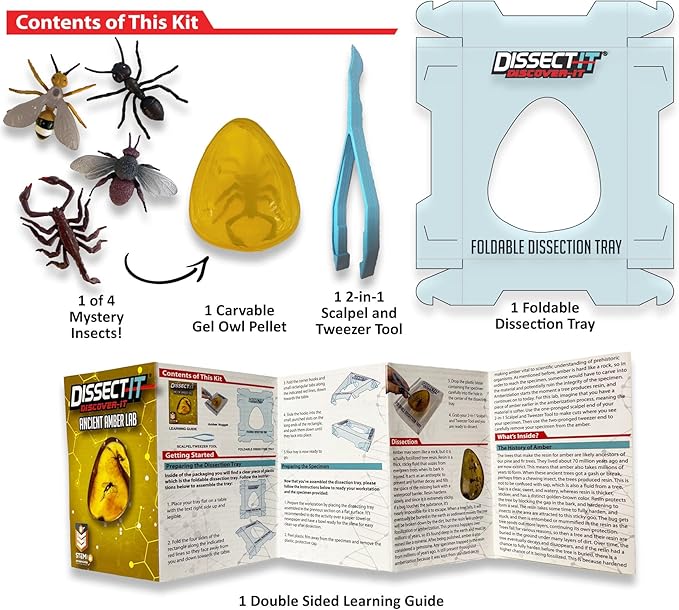 Dissect-It Discover-It Simulated Synthetic Lab Dissection STEM Toy, Complete Set of 4 Kits, Kids’ Home Learning Science Projects, Great for Young Scientists!
