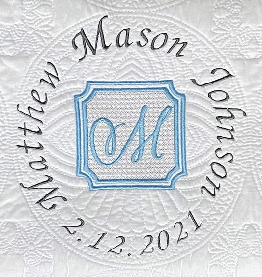 Personalized Baby Blanket Baby Quilt Monogrammed Blankets for Boys and Girls Embroidered Baby Gifts Plaque