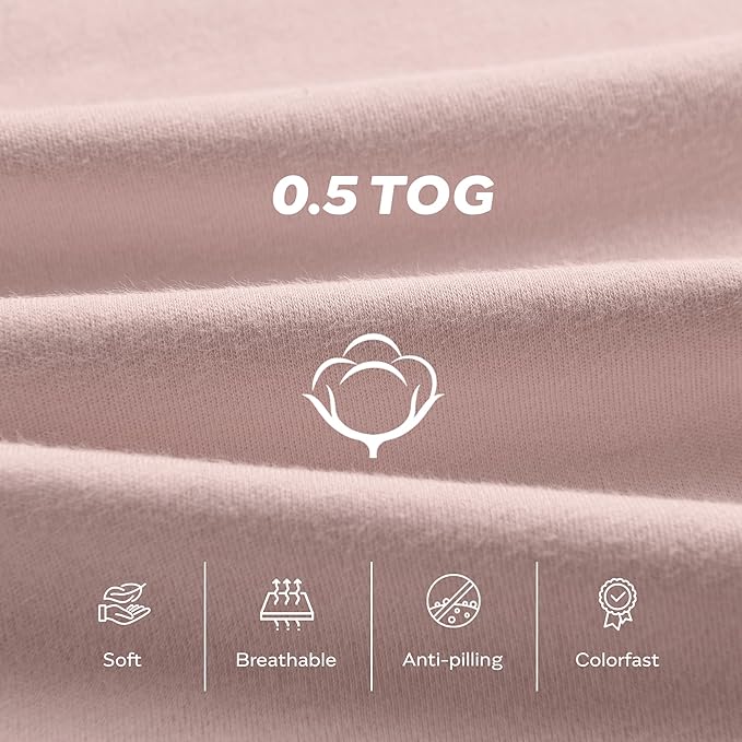 JELLYMONI Baby Sleep Sack 18-24 Months 0.5 Tog Wearable Blanket for Baby, 100% Cotton 3 Pack Infant Toddler Sleeping Sack Lightweight Soft 2-Way Zipper Sleepsack