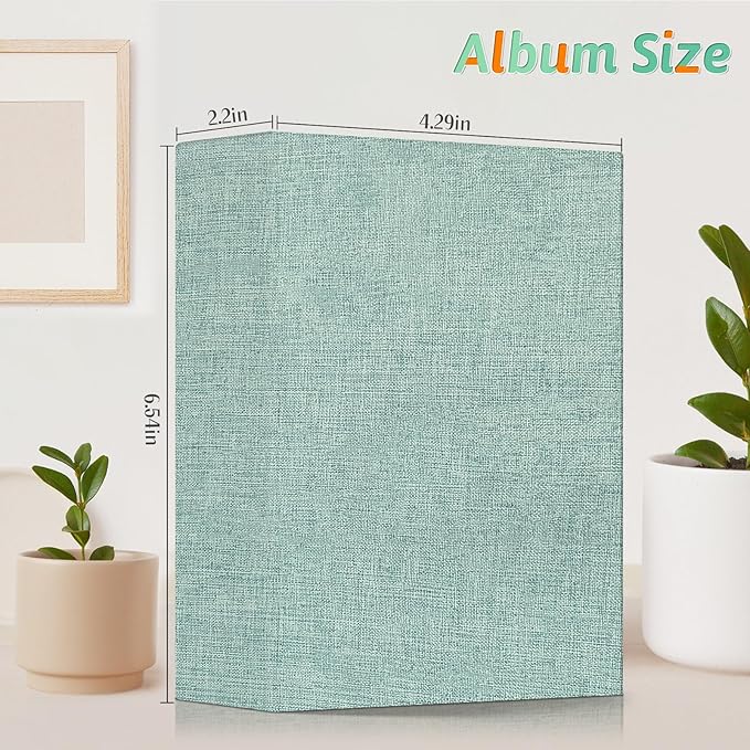 Popotop Photo Album 4x6 100 Pockets for Wedding Gifts,Linen Hardcover Picture Albums for Family Anniversary Baby Vacation Pictures