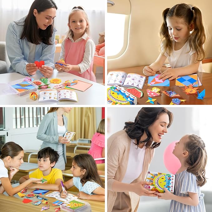 Origami Kit for Kids Ages 5-8 8-12, 260 Sheets Origami Paper with 99 Patterns and Guiding Book, Funtopia DIY Craft Art Projects Supplies for Boys Girls, Travel School Vacation Activities Toy