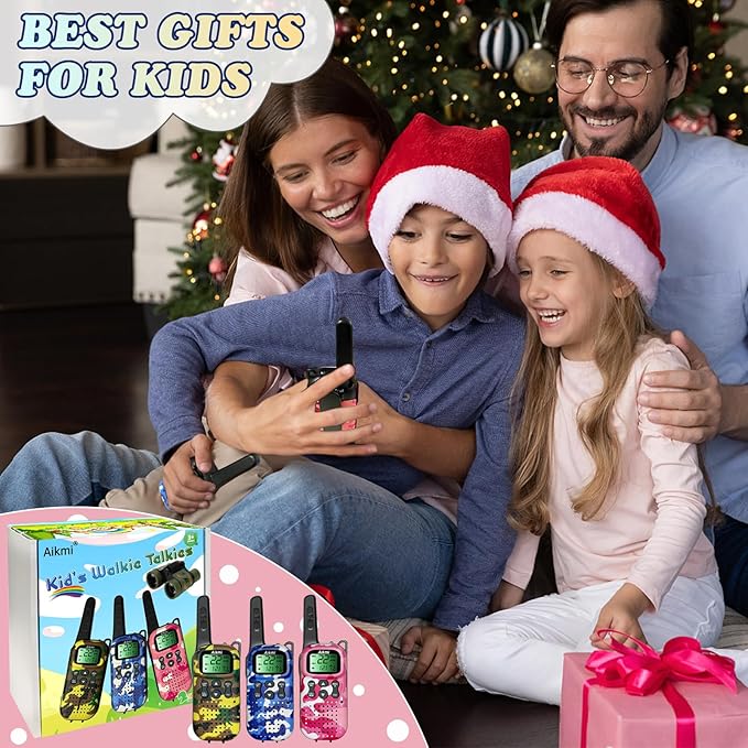 Walkie Talkies for Kids Toys Boys Gifts Aged 5+ Long Range 2 Way Radio for Camping Hunting Hiking Outdoor Game 6 7 8 9 10 Year Old Birthday Present for Kids