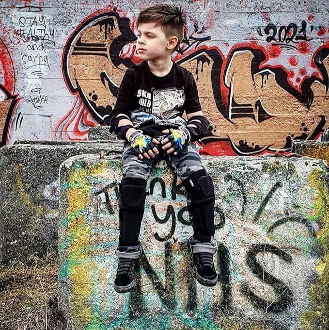 Soft-Style Kids Knee and Elbow Pads with Bike Gloves, Flexible Impact-Resistant Gear for Ages 2-11, Designed for Balance Bikes, Roller-Skating, and Skateboarding