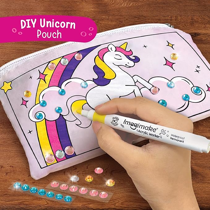 Imagimake Princess Craft Kit | 10 Mess-Free DIY Activities | Bracelet Making Kit, Unicorn Pouch, Butterfly Wands & Photo Frame | Girls Toys Age 6-8 | 5,6,7,8,9,10,11,12 Year Old Girl Birthday Gifts