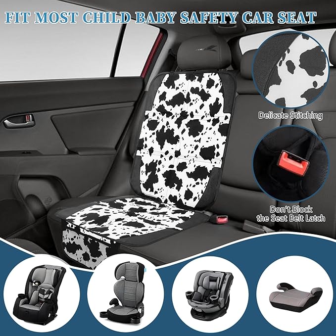 Car Seat Protector for Child Car Seat, 2 Pack Baby Car Seat Covers with Mesh Pockets & Non-Slip Backing 600D Durable Seat Protector