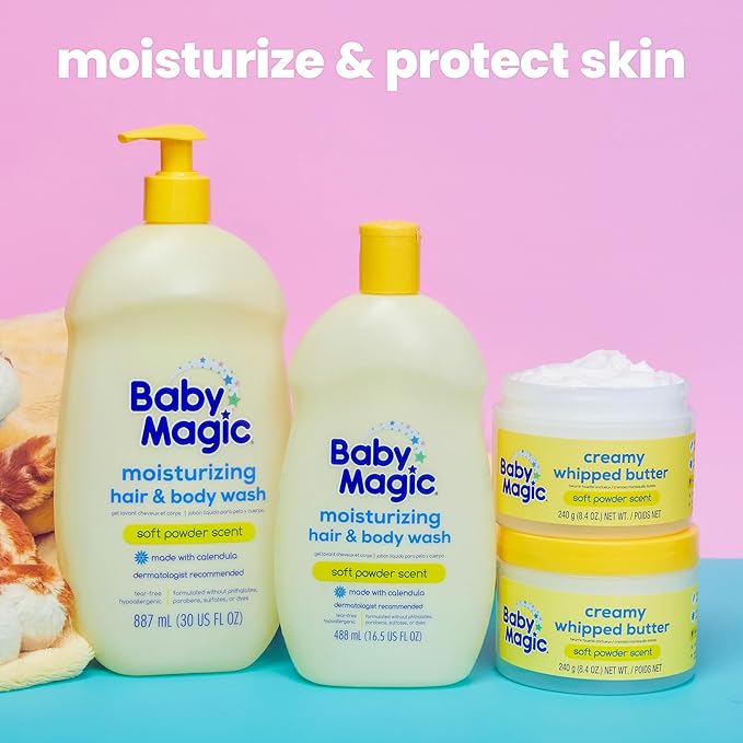 Baby Magic Creamy Whipped Butter | Helps Keep Skin Feeling Healthy and Baby Soft | Hypoallergenic | 8.4 fl oz.