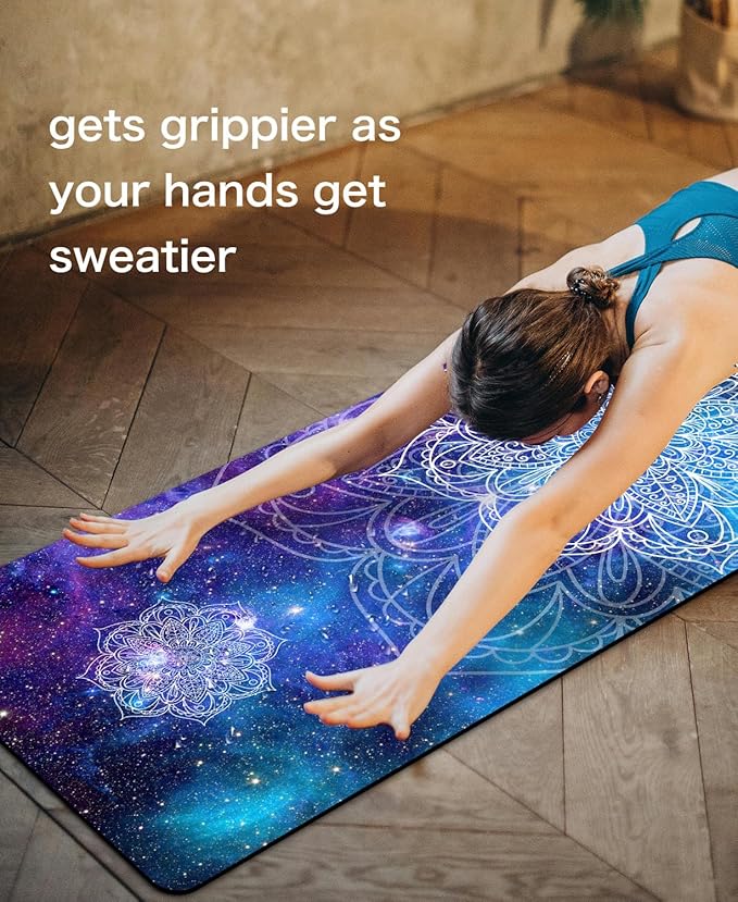 Non Slip Yoga Mat TPE Workout Mat for Men Women, Thick Workout Mat with Carrying Strap, Fitness Mats for Exercise, Yoga, Fitness, Pilates, Floor Workouts (72" x 24" x 6mm)