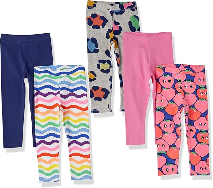 Amazon Essentials Girls and Toddlers' Leggings, Multipacks