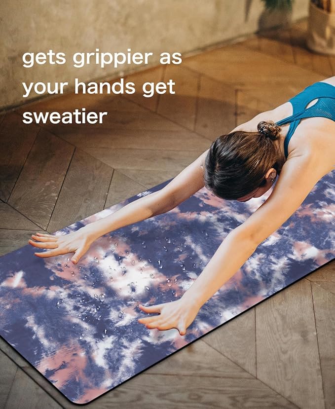Non Slip Yoga Mat TPE Workout Mat for Men Women, Thick Workout Mat with Carrying Strap, Fitness Mats for Exercise, Yoga, Fitness, Pilates, Floor Workouts (72" x 24" x 6mm)