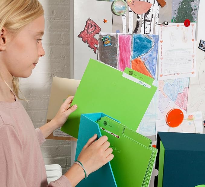 Savor | Deluxe School Years Keepsake Box | Fabric Bound Acid-Free Childhood Keepsake and Memory Organizer with Labels for Birthday, Graduation, Mitzvah, Mother’s Day, and Baby Shower