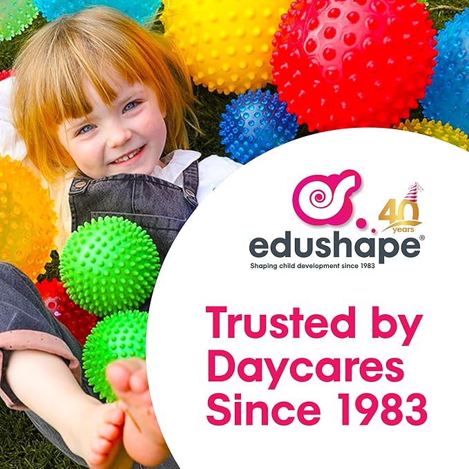 Edushape Original Sensory Ball for Baby - 7" Deflated with Pump, Transparent Yellow, Enhances Gross Motor Skills for Kids 6 Months & Up