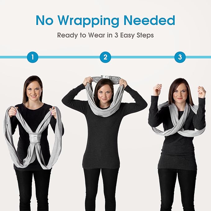 Plus-Size Original Baby K'tan Baby Carrier: #1 Easy Pre-Wrapped, Slip-On, No Rings, No Buckles | 5 in 1 Baby Sling Gift | Hands Free Infant Wrap - Newborn to Toddler up to 35lb Women 22-24, Men 47-52