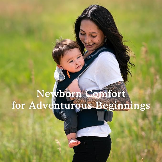 Beco Gemini Baby Carrier from Newborn to Toddler - Certified Ergonomic Newborn Baby Carrier for Infants and Children of 7-35 lbs - M Shape, Adjustable Seat, Breathable 3D Mesh (Cool Navy)