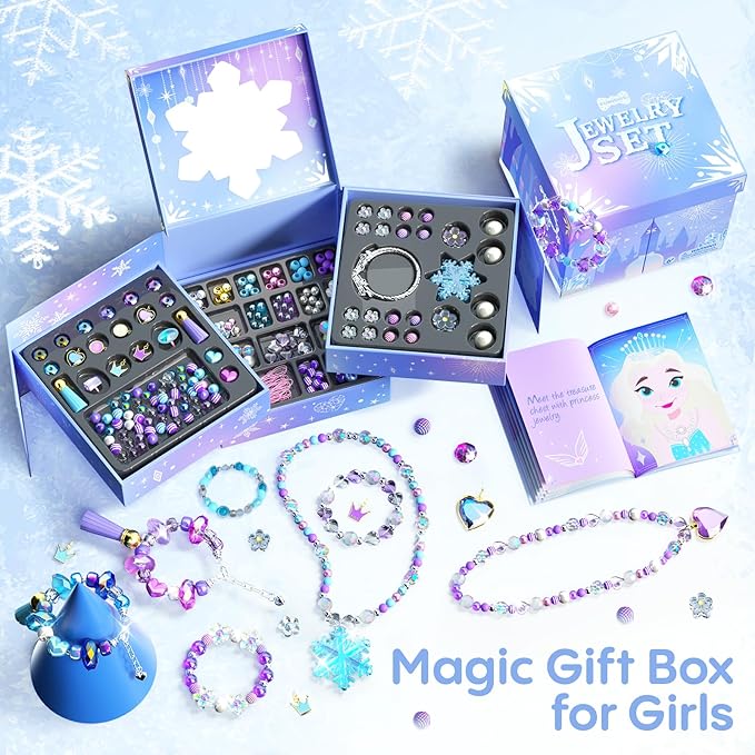 Tomons Gifts for Girls Ages 6-12, Kids Jewelry Making Kit for Girls, Crafts Birthday for 6 7 8 10 11 12 Year Old Girl