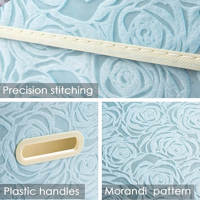 PRANDOM Collapsible Storage Boxes with Lids Fabric Decorative Storage Bins Cubes Organizer Containers Baskets with Cover Handles Divider for Bedroom Closet Living Room 9.8x7.9x6.7 Inch 3 Pack