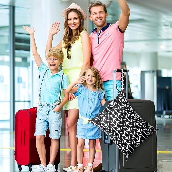 Shappy 2 Pcs Large Travel Laundry Bag Washable Waterproof Wet Dry Large Dirty Clothes Bag Bathing Workout(Stripe Style)